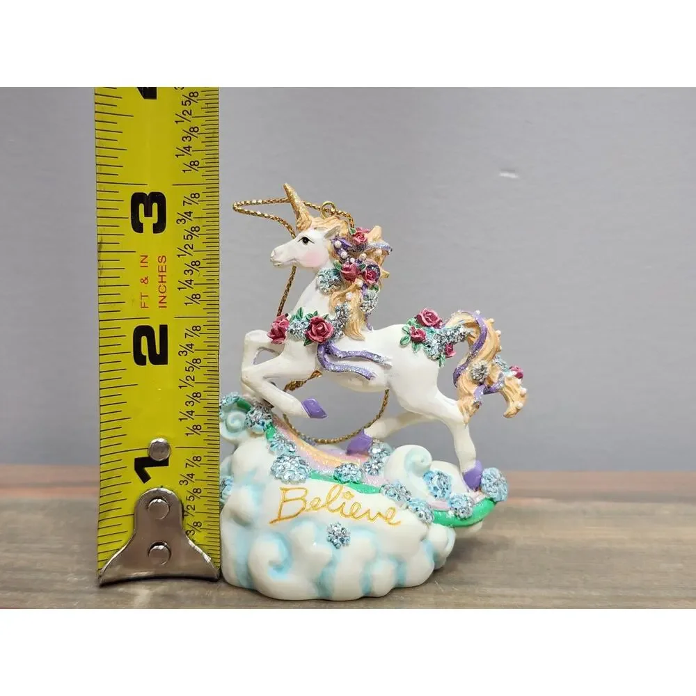 BELIEVE Unicorn Ornament San Francisco Music Box Marjorie Sarnat Not Playing